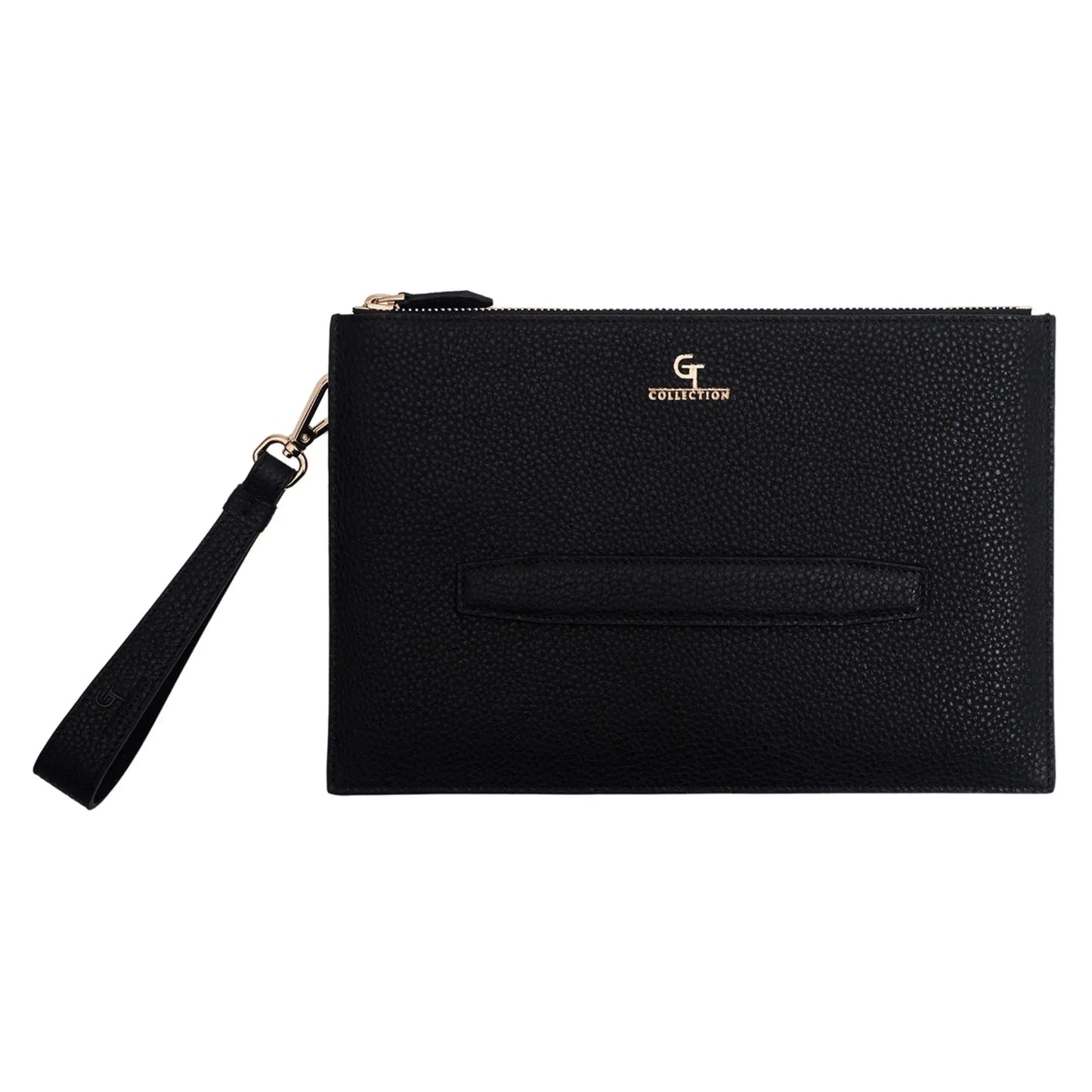 Men's Leather Hand Bag - Black with golden details – product image (Default Title, Bag) by Lunnora