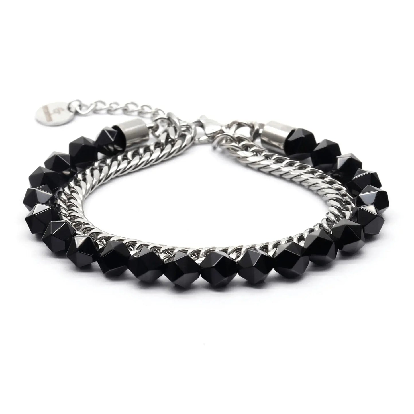 Men's BLACK ONYX Faceted Bracelet – product image (Default Title, Bracelet) by Lunnora