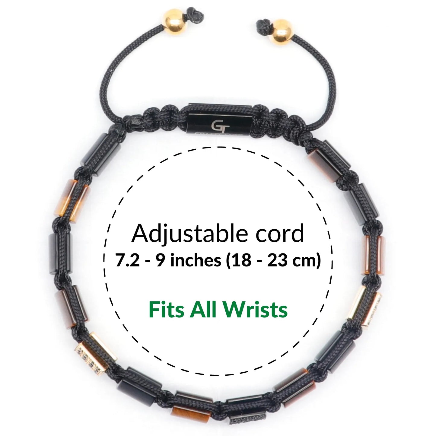 2 PIECE SET - TIGER EYE Double Bead & Flatbead Bracelet GT collection