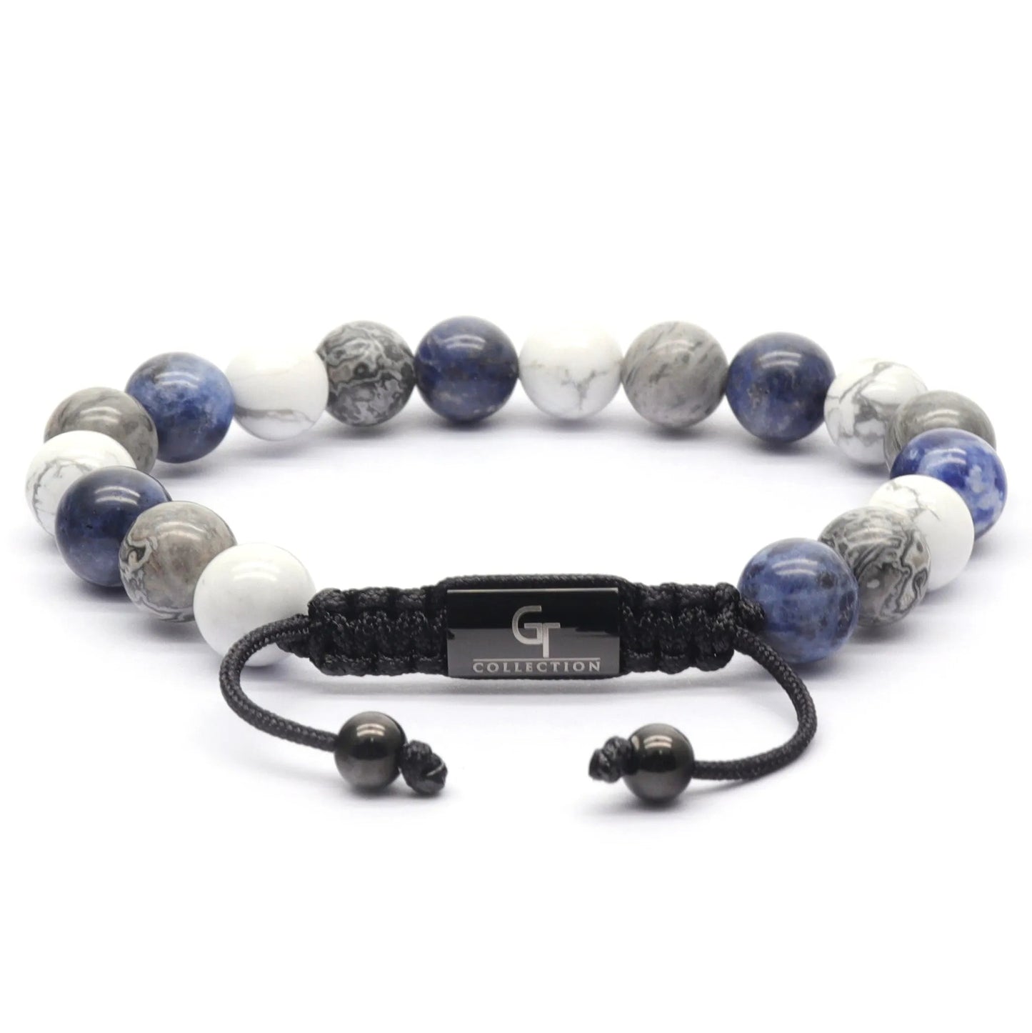 2 PIECE SET - SODALITE Single Bead & Flatbead Bracelet GT collection