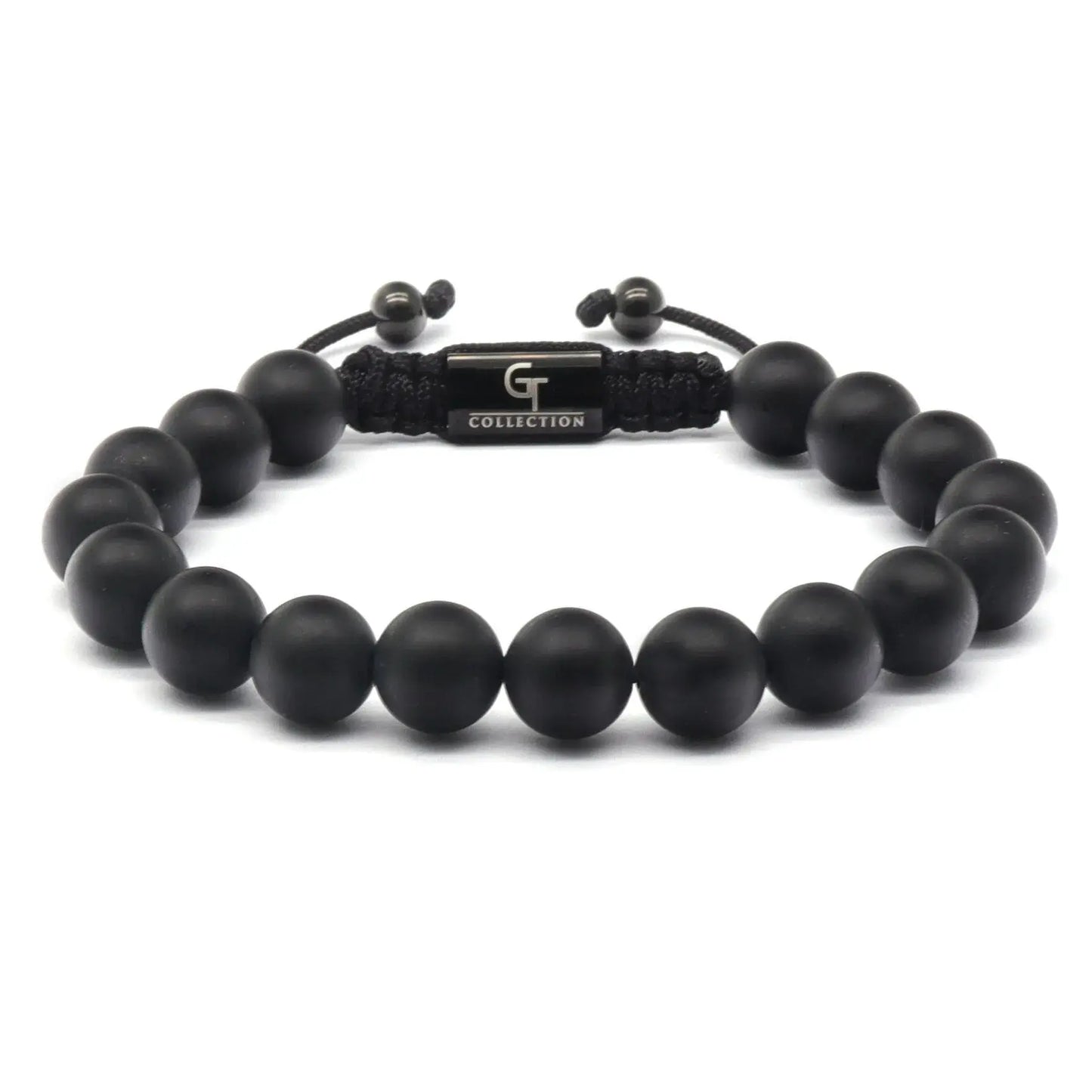 Bracelet - Men's MATTE ONYX Beaded Bracelet - Black Gemstones