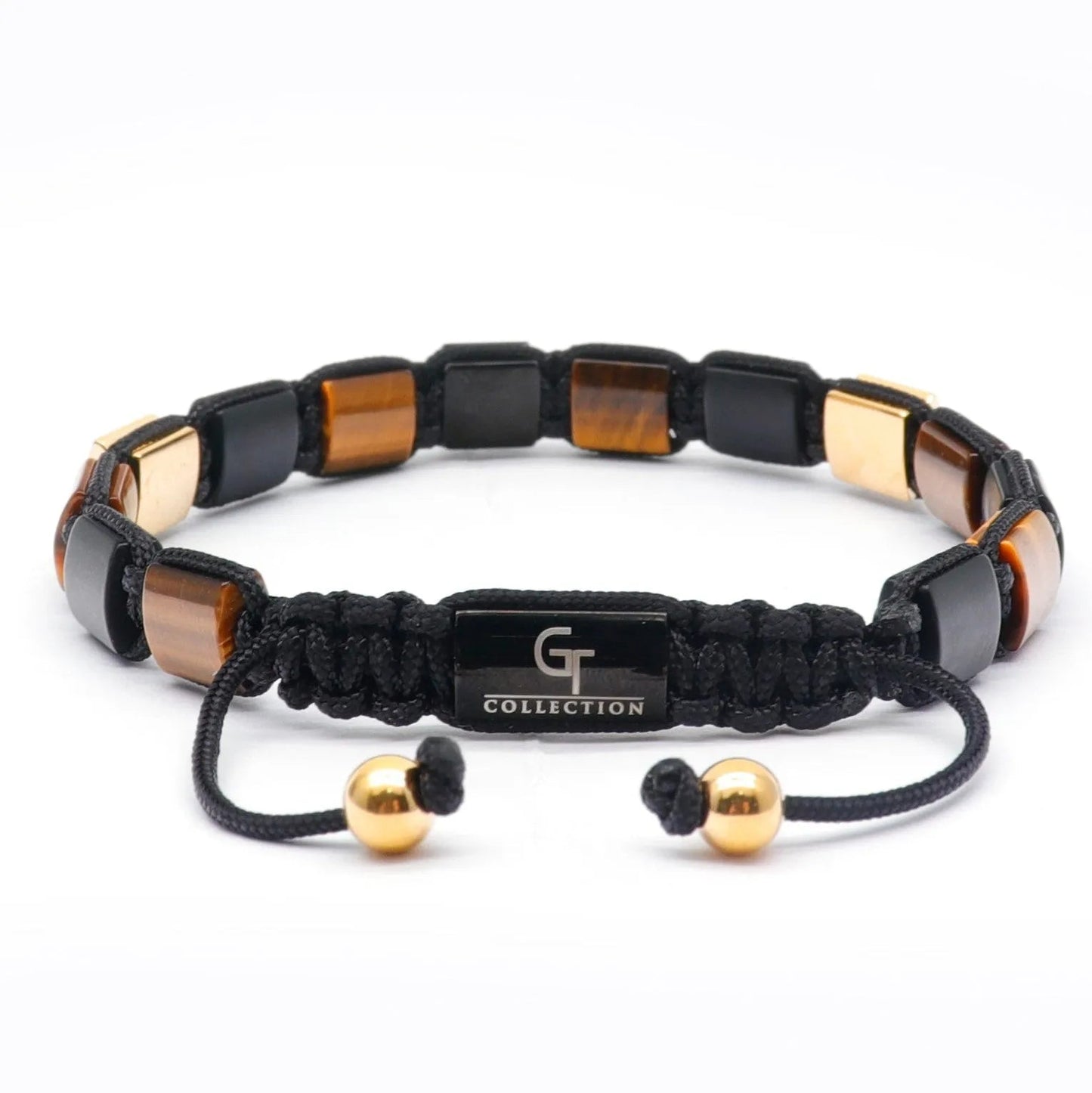 2 PIECE SET - TIGER EYE Double Bead & Flatbead Bracelet GT collection