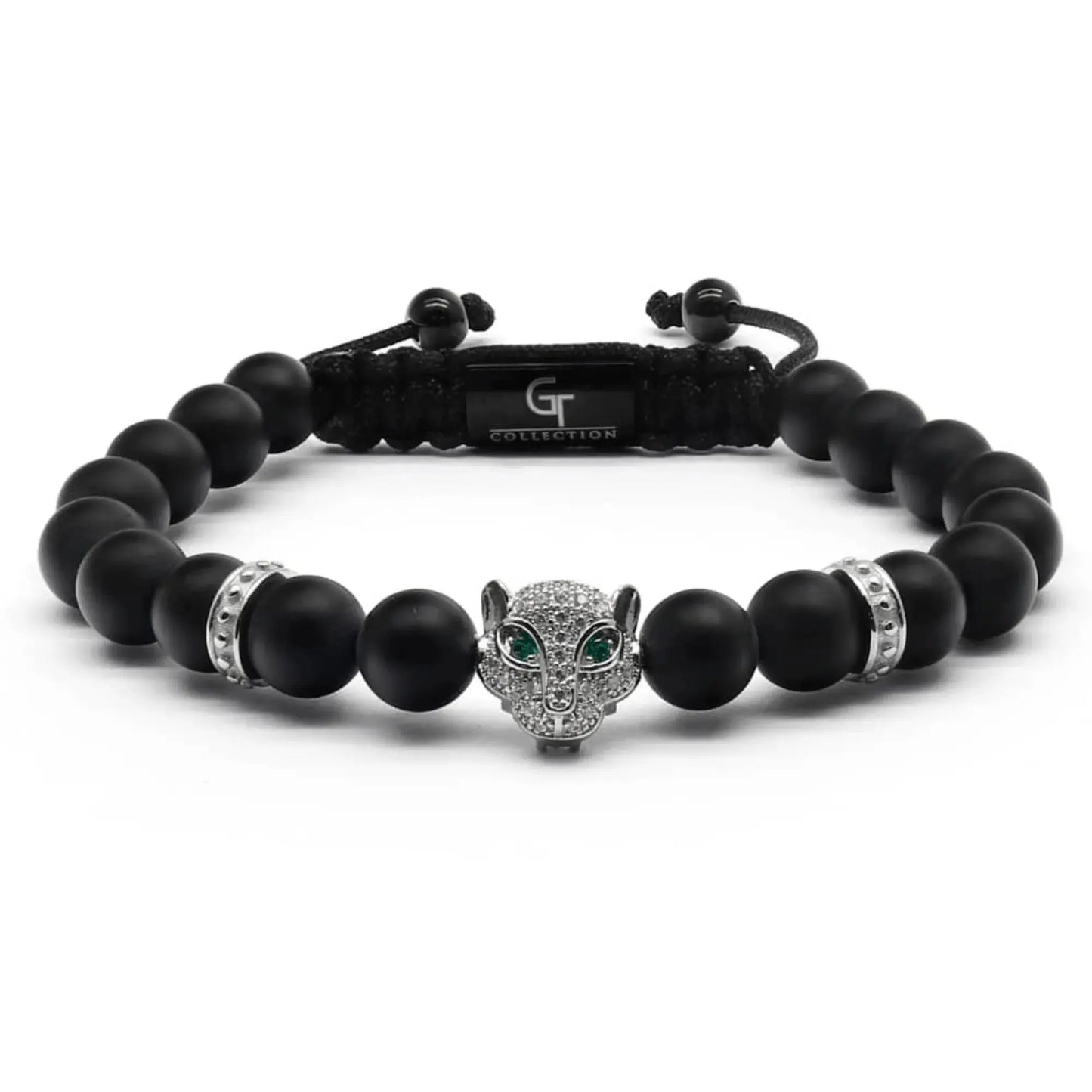 Men's BLACK ONYX Bracelet With ARABIAN LEOPARD – product image (Default Title, Bracelets) by Lunnora