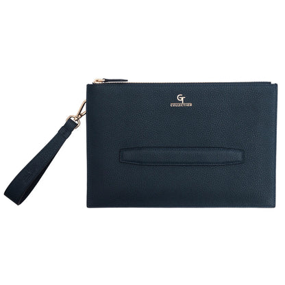 Men's Leather Hand Bag - Blue with golden details – product image (Default Title, Bag) by Lunnora
