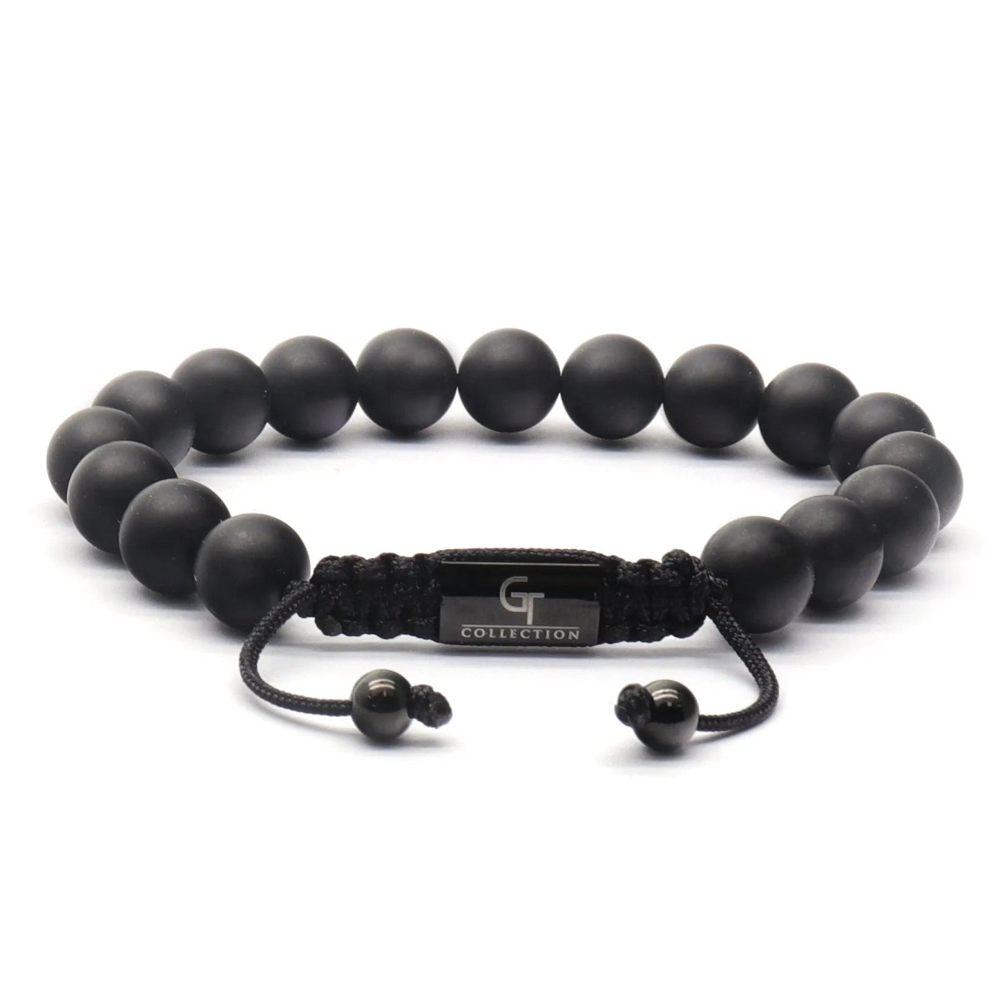 2 PIECE SET - BLACK ONYX Single Bead & Double Bead Bracelet GT collection