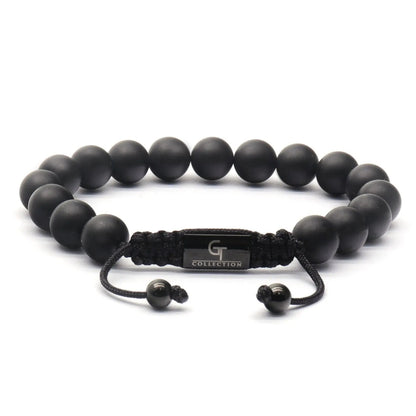 2 PIECE SET - BLACK ONYX Single Bead & Double Bead Bracelet GT collection