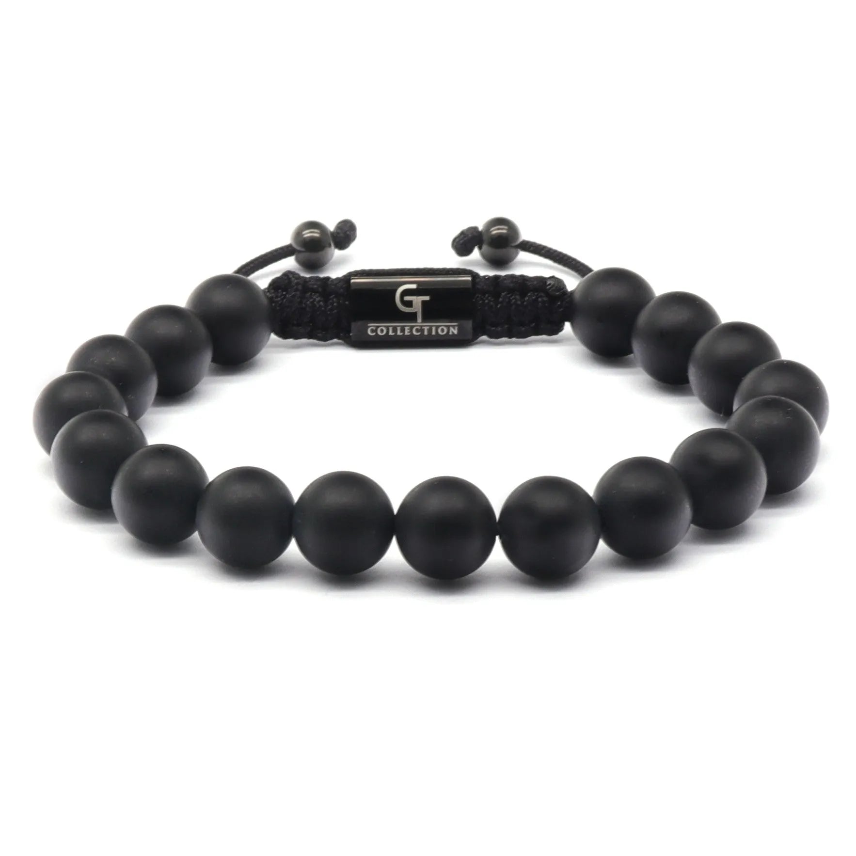 2 PIECE SET - BLACK ONYX Single Bead & Double Bead Bracelet GT collection