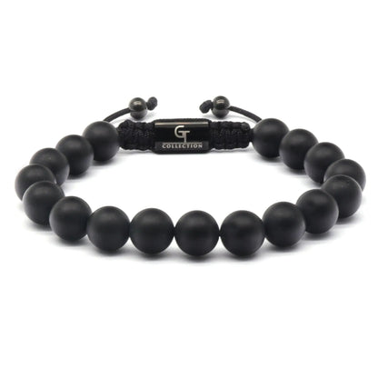 2 PIECE SET - BLACK ONYX Single Bead & Double Bead Bracelet GT collection
