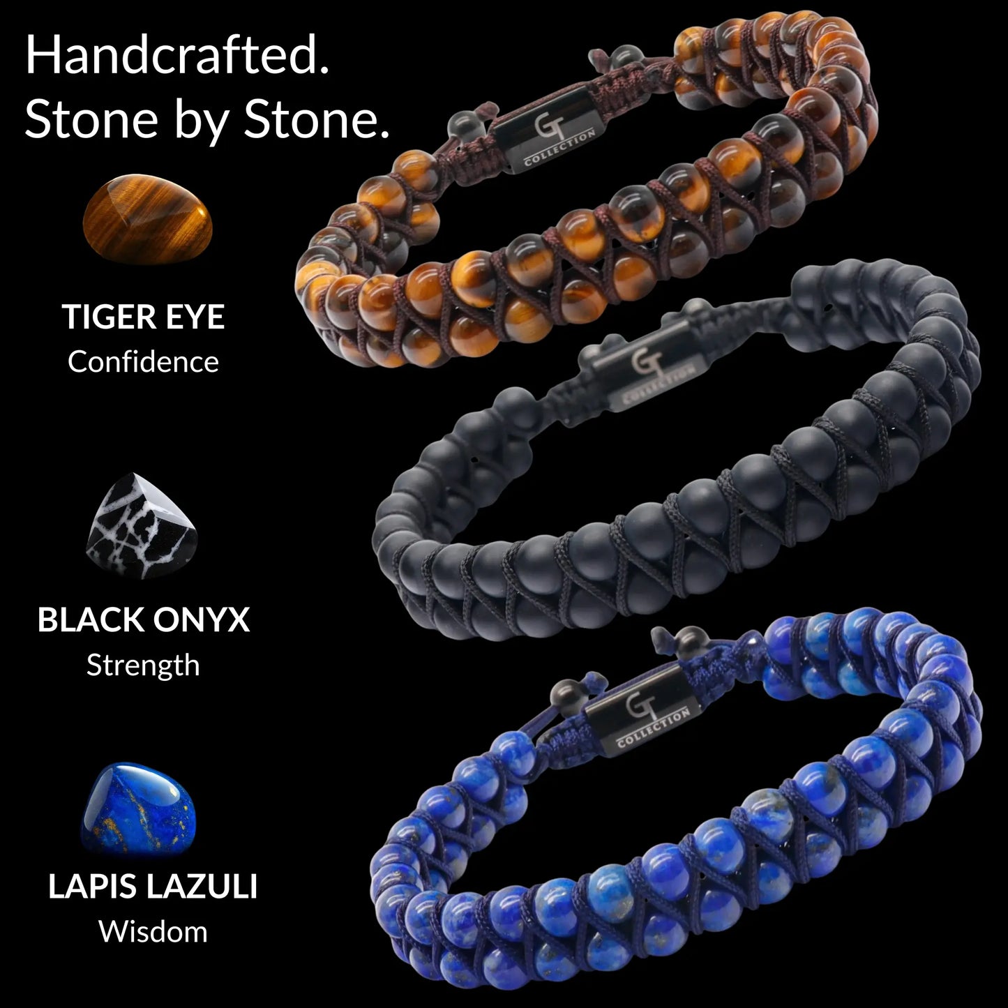 Double Bead Bracelet Set for Men – Confidence, Strength & Focus GT collection