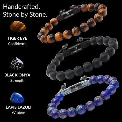 Single Bead Bracelet Set for Men – Confidence, Strength & Wisdom GT collection
