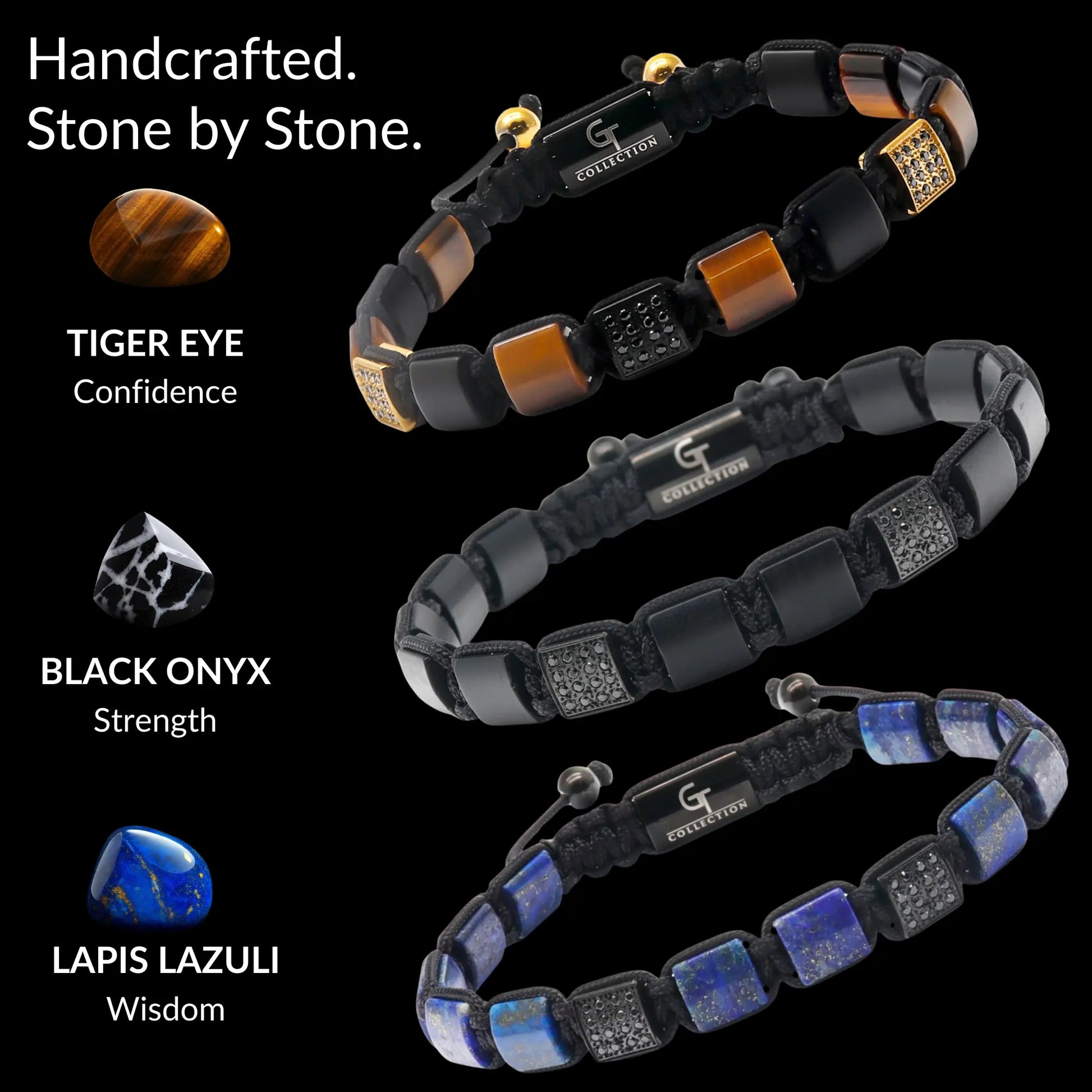 Flat Bead Bracelet Set for Men – Luxury, Strength & Clarity GT collection