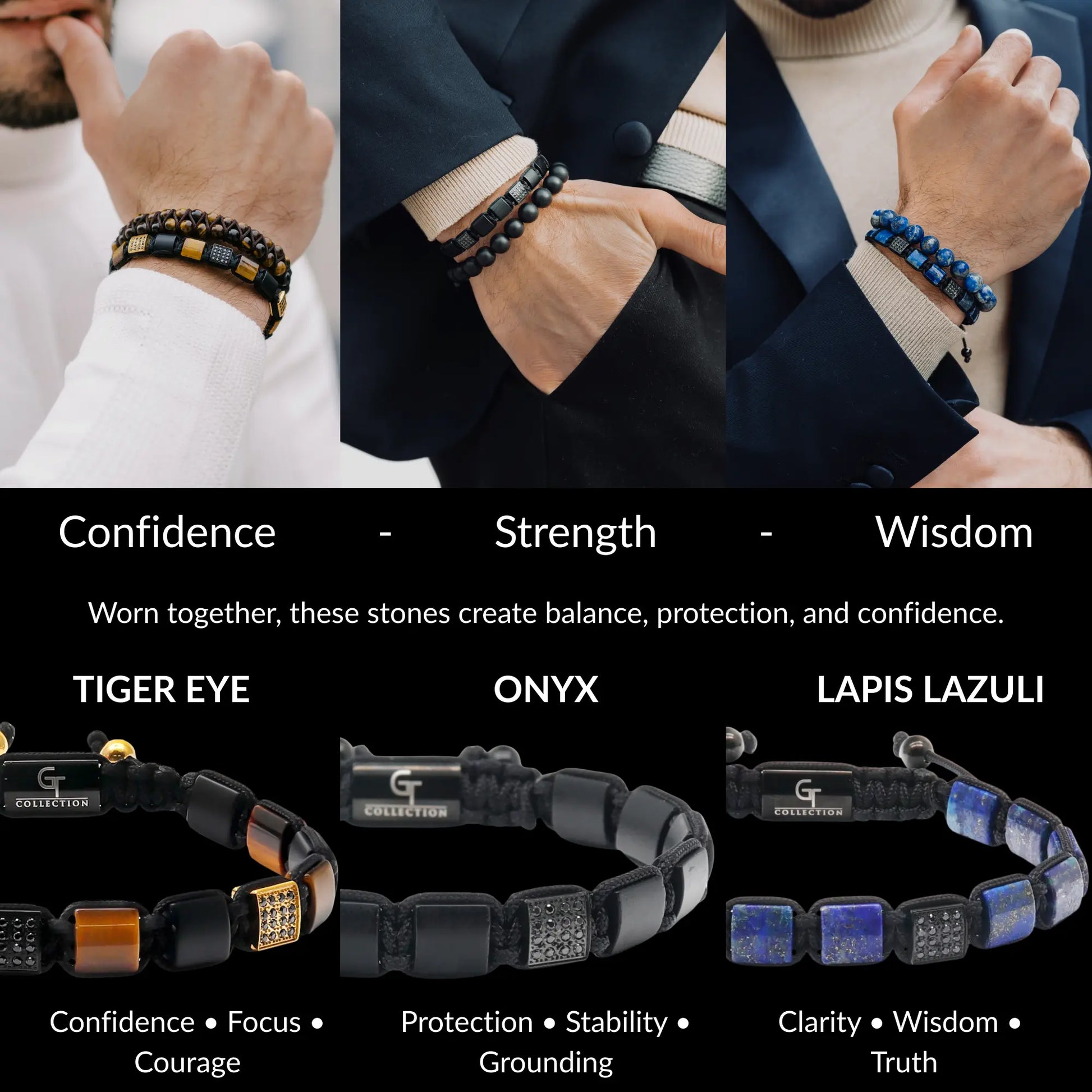 Flat Bead Bracelet Set for Men – Luxury, Strength & Clarity GT collection