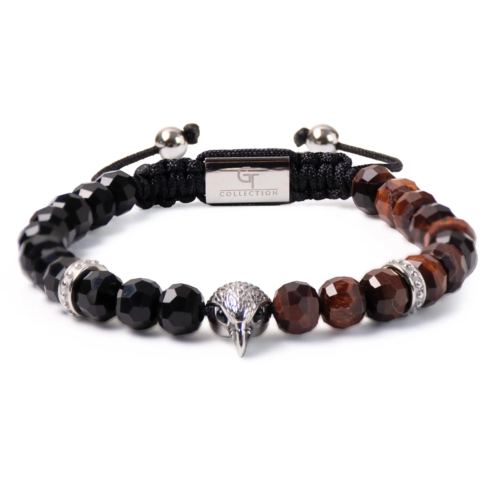 Men's RED TIGER EYE, ONYX Bracelet with ARABIAN FALCON Lunnora