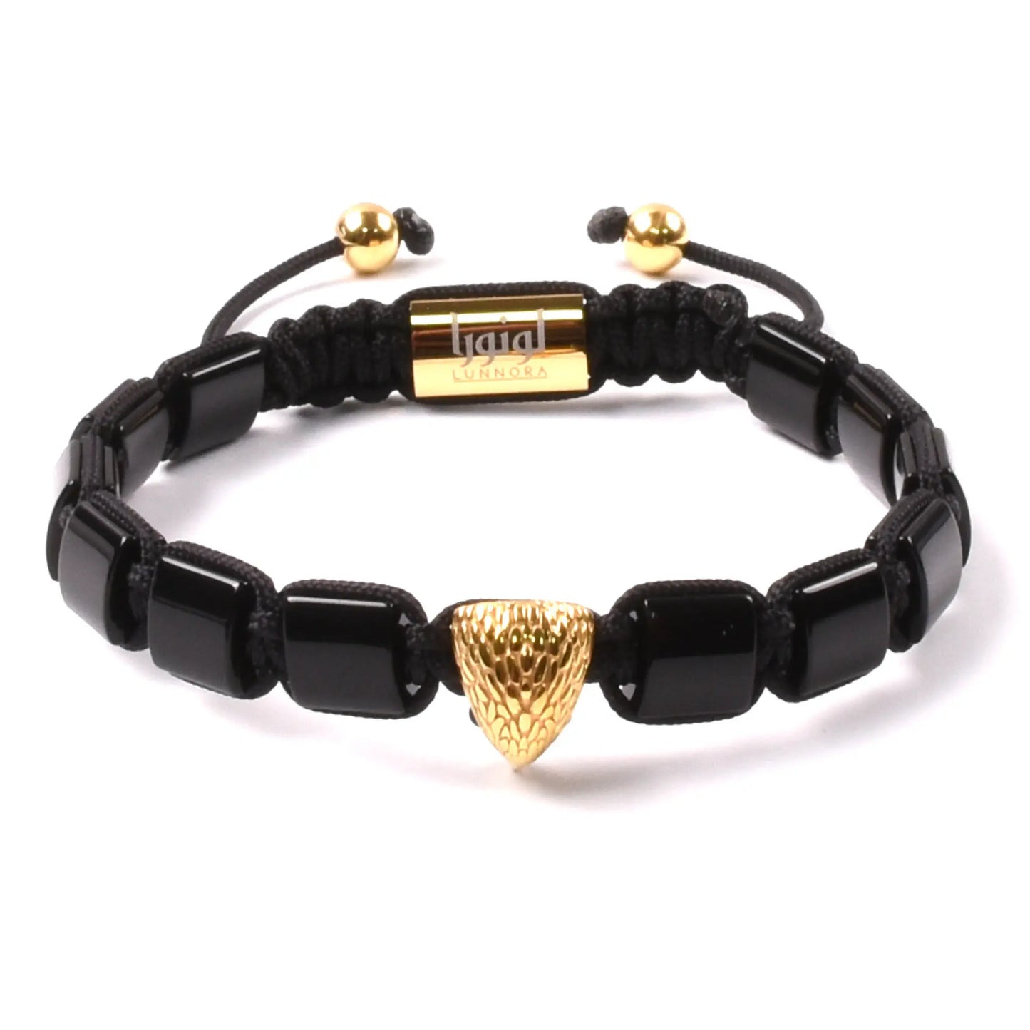 BLACK ONYX Falcon Bracelet for Men - Golden ARABIAN FALCON