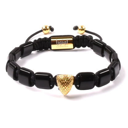 BLACK ONYX Falcon Bracelet for Men - Golden ARABIAN FALCON