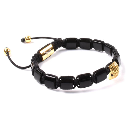 BLACK ONYX Falcon Bracelet for Men - Golden ARABIAN FALCON