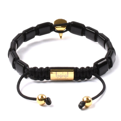 BLACK ONYX Falcon Bracelet for Men - Golden ARABIAN FALCON