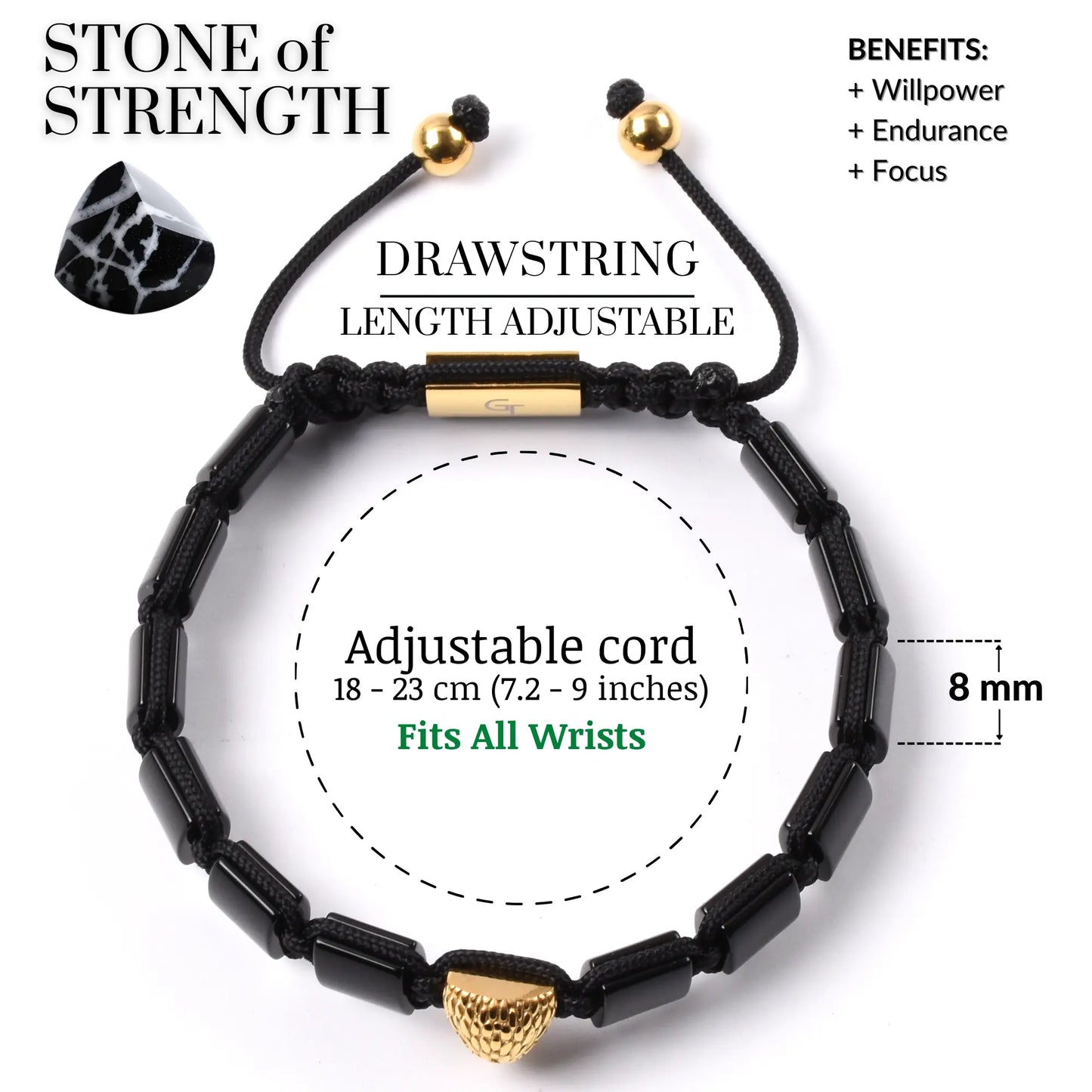 BLACK ONYX Falcon Bracelet for Men - Golden ARABIAN FALCON
