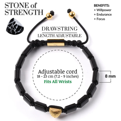BLACK ONYX Falcon Bracelet for Men - Golden ARABIAN FALCON