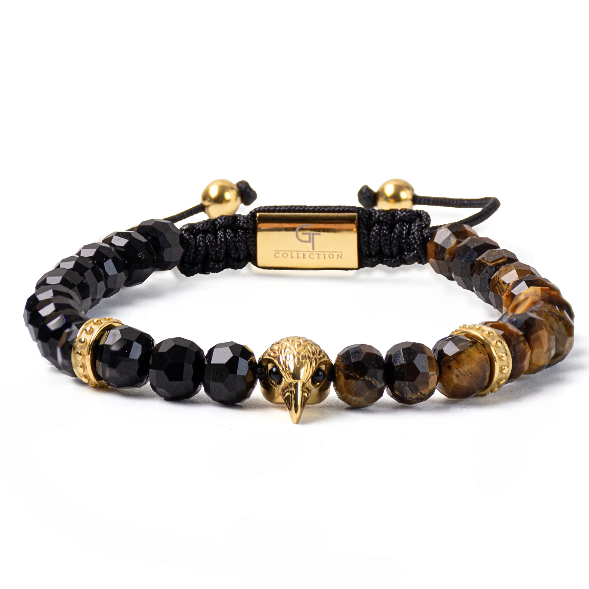 Men's TIGER EYE, ONYX Bracelet with ARABIAN FALCON Lunnora
