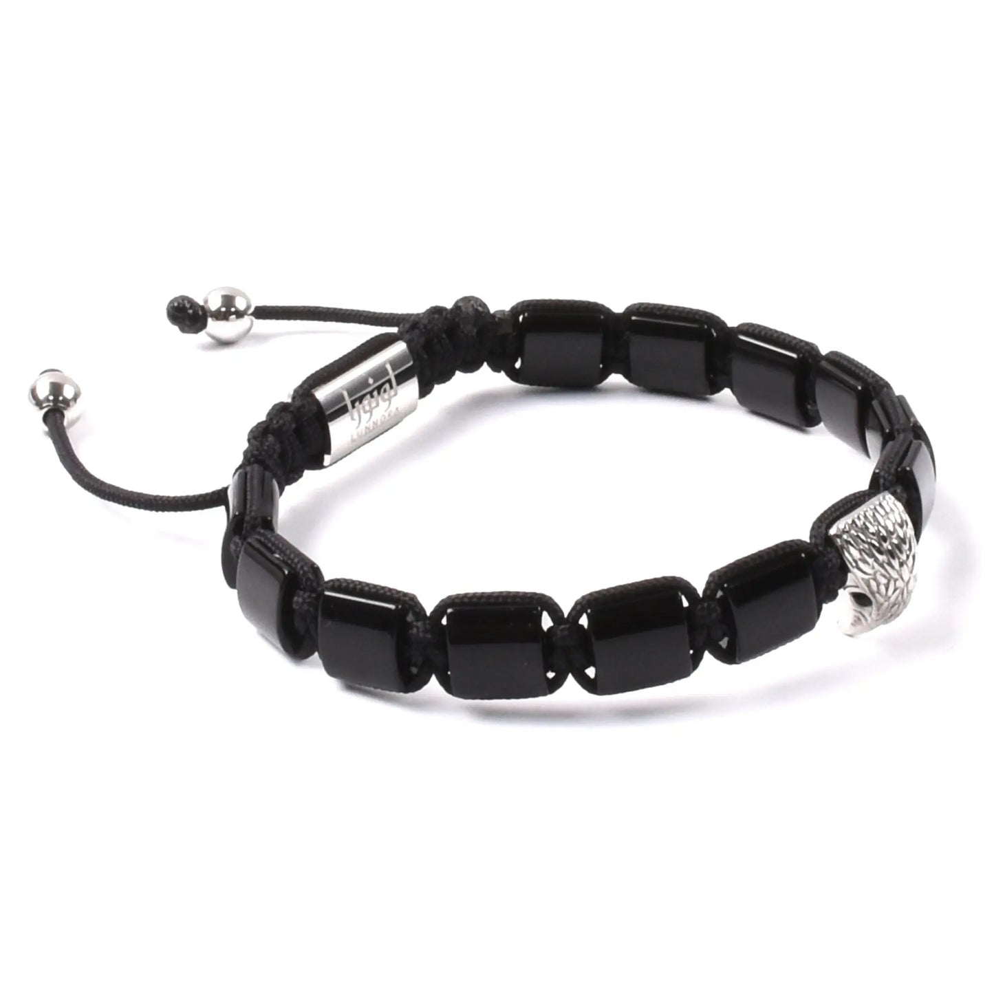BLACK ONYX Falcon Bracelet for Men - Silver ARABIAN FALCON