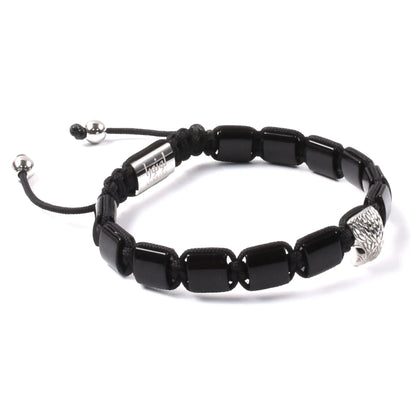 BLACK ONYX Falcon Bracelet for Men - Silver ARABIAN FALCON