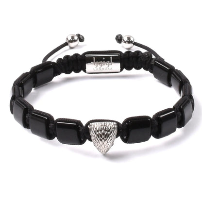 BLACK ONYX Falcon Bracelet for Men - Silver ARABIAN FALCON