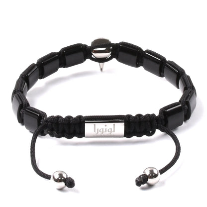 BLACK ONYX Falcon Bracelet for Men - Silver ARABIAN FALCON