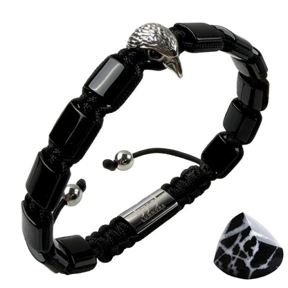 BLACK ONYX Falcon Bracelet for Men - Silver ARABIAN FALCON