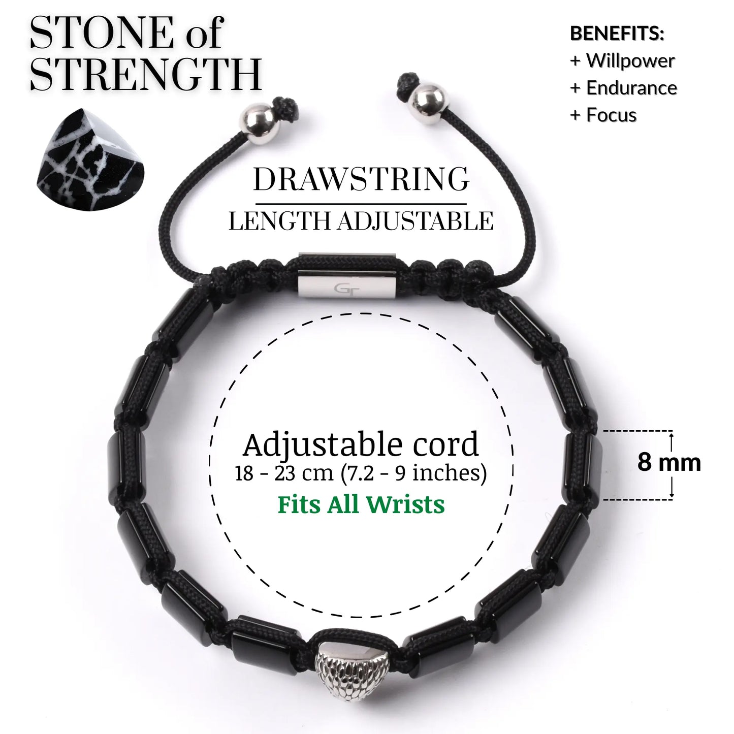 BLACK ONYX Falcon Bracelet for Men - Silver ARABIAN FALCON