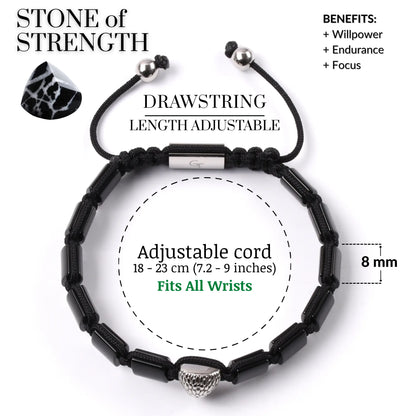 BLACK ONYX Falcon Bracelet for Men - Silver ARABIAN FALCON