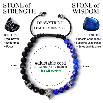 Men's LAPIS, ONYX Bracelet with ARABIAN FALCON Lunnora