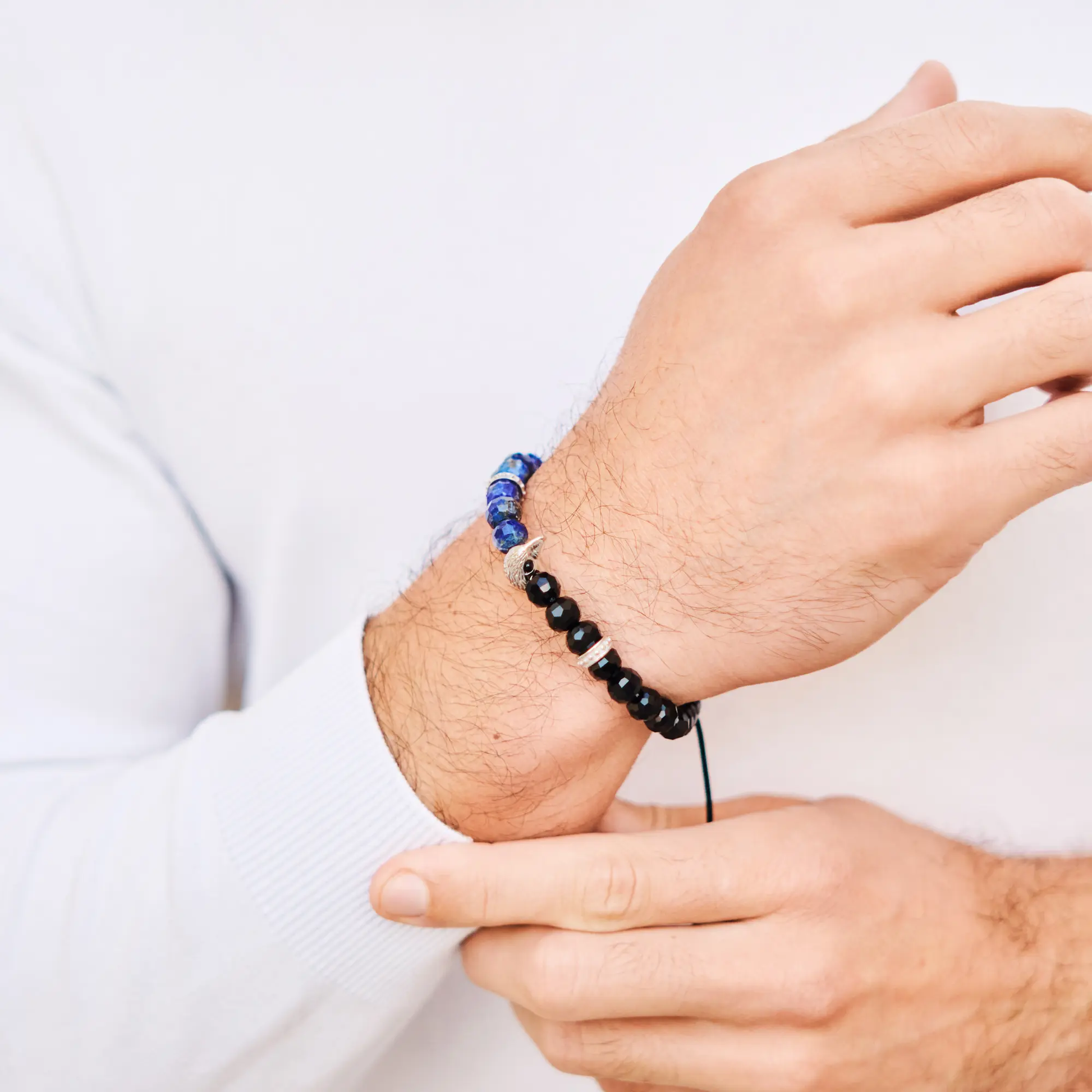 Men's LAPIS, ONYX Bracelet with ARABIAN FALCON Lunnora