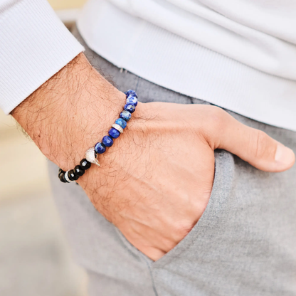 Men's LAPIS, ONYX Bracelet with ARABIAN FALCON Lunnora