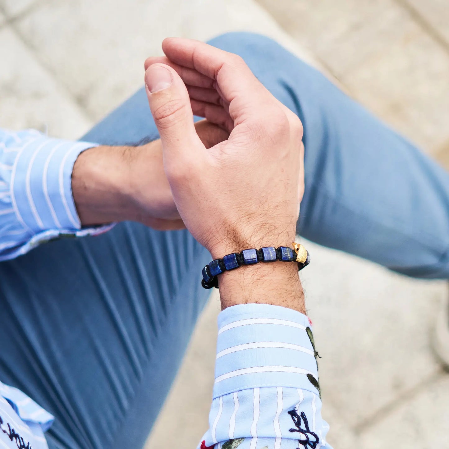 LAPIS LAZULI Falcon Bracelet for Men – Golden ARABIAN FALCON