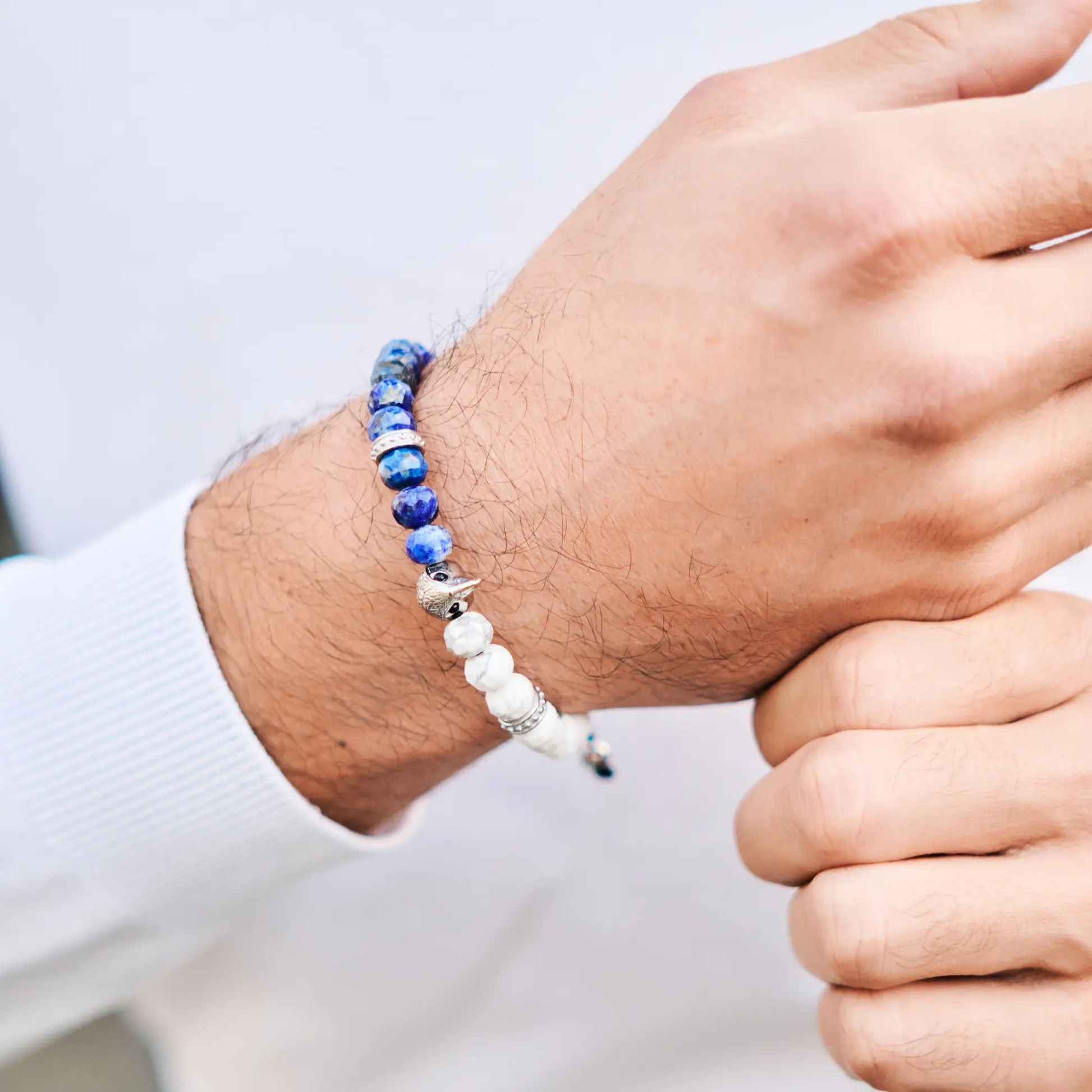 Men's LAPIS, HOWLITE Bracelet with FALCON FALCON Lunnora