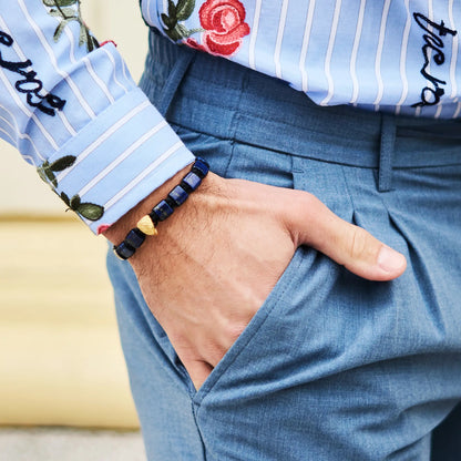 LAPIS LAZULI Falcon Bracelet for Men – Golden ARABIAN FALCON