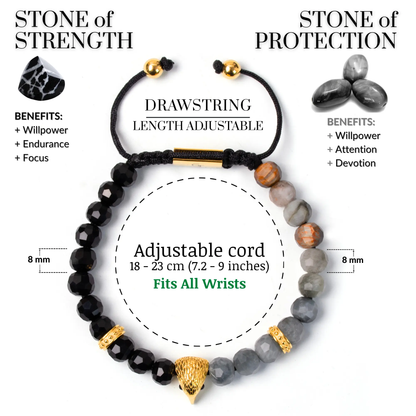 Men's EAGLE EYE, ONYX Bracelet with ARABIAN FALCON Lunnora