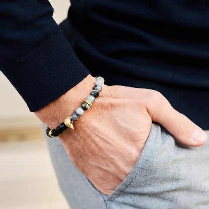 Men's EAGLE EYE, ONYX Bracelet with ARABIAN FALCON Lunnora