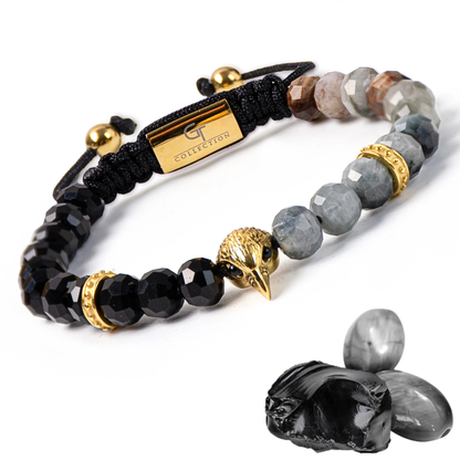 Men's EAGLE EYE, ONYX Bracelet with ARABIAN FALCON Lunnora