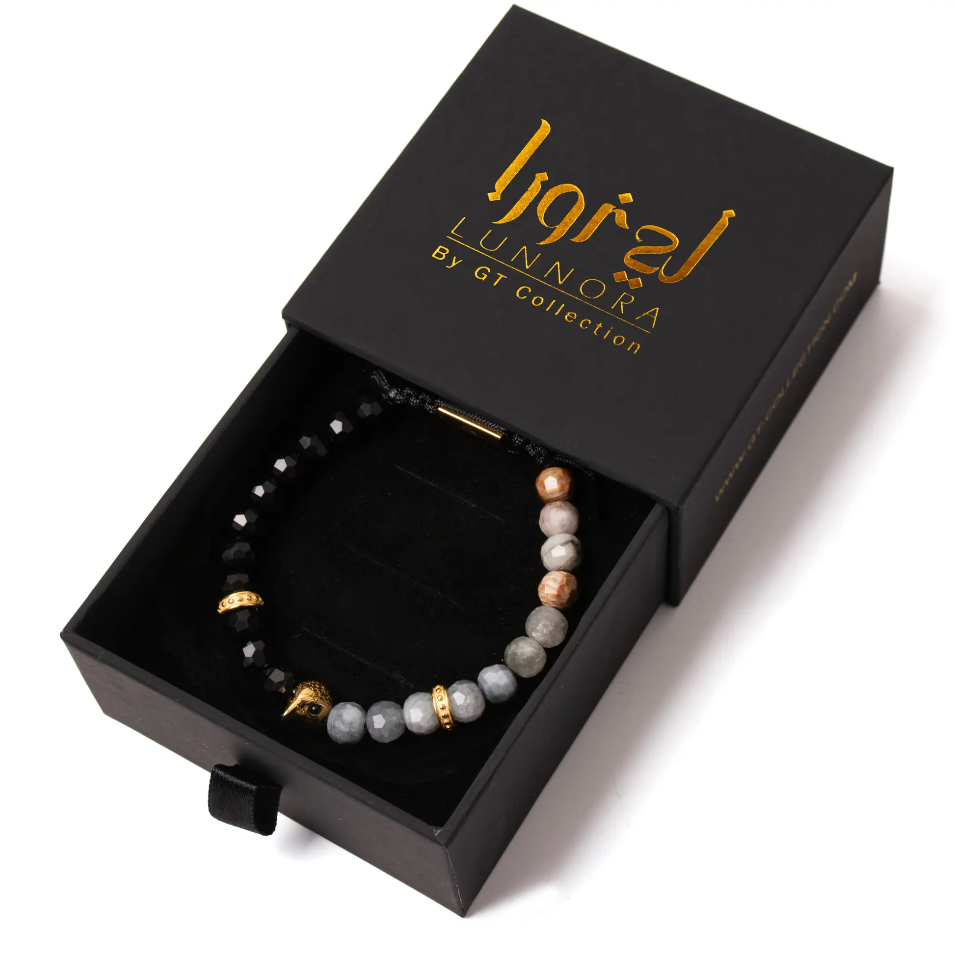 Men's EAGLE EYE, ONYX Bracelet with ARABIAN FALCON Lunnora