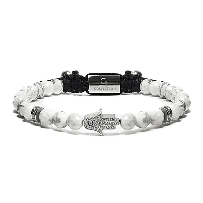 Men's HOWLITE Bracelet with Silver HAMSA Hand – product image (Default Title, Bracelets) by GT collection