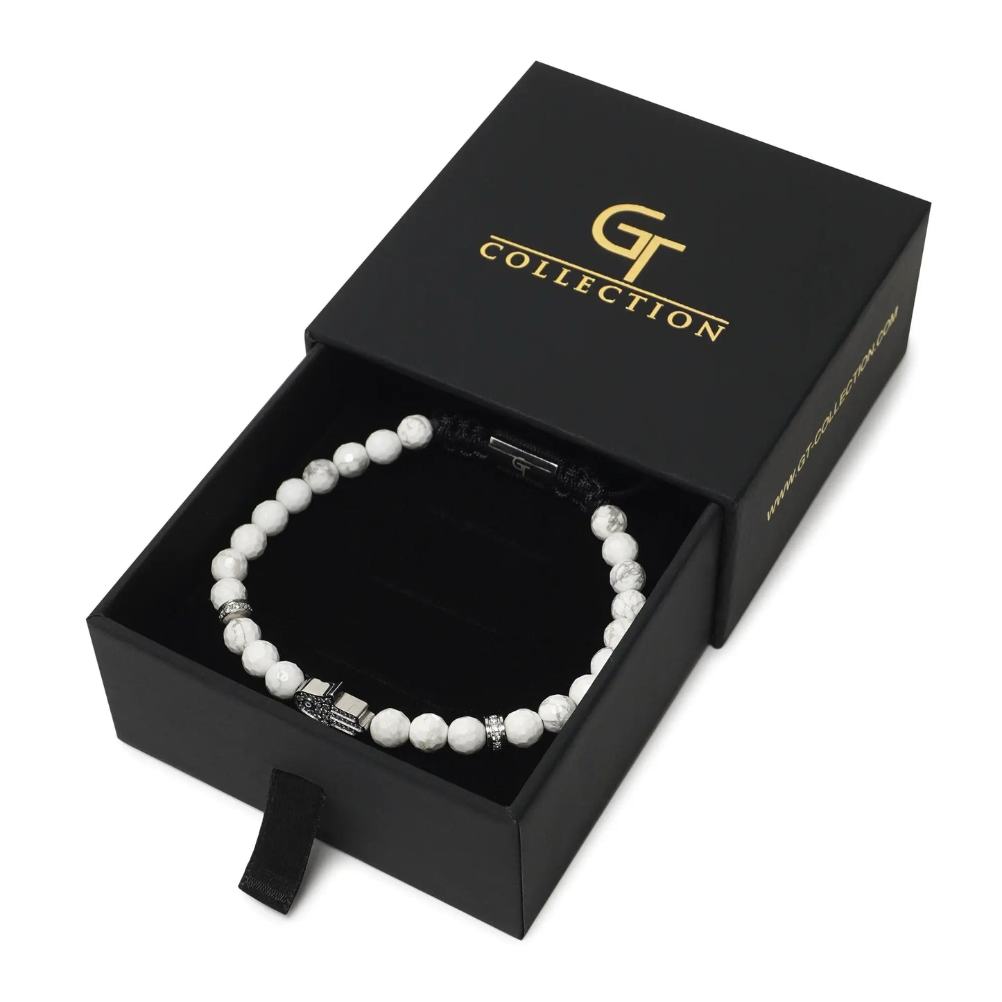 Balance Set | Men's Howlite Bracelet Stack with Hamsa Hand