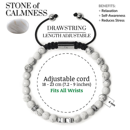 Balance Set | Men's Howlite Bracelet Stack with Hamsa Hand