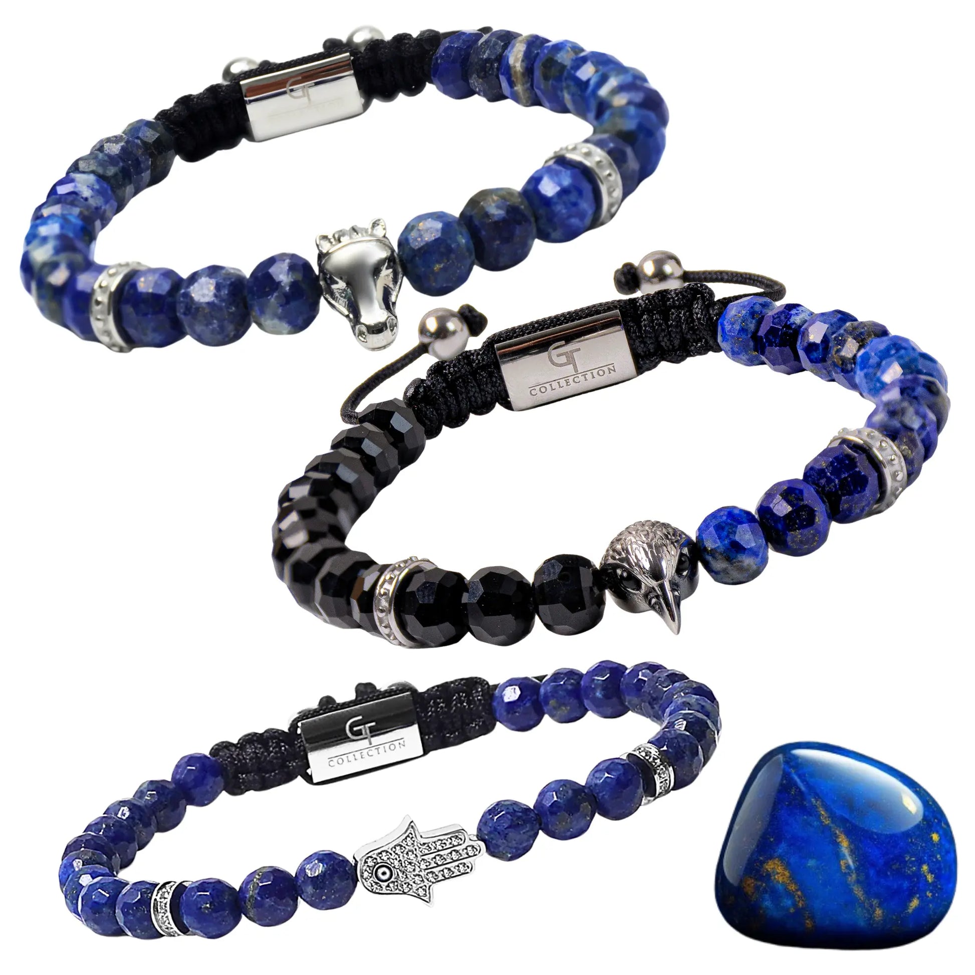 The Wisdom Heritage Set – Lapis Lazuli | 3 Piece Men’s Symbolic Bracelet Set Lunnora Jewelry