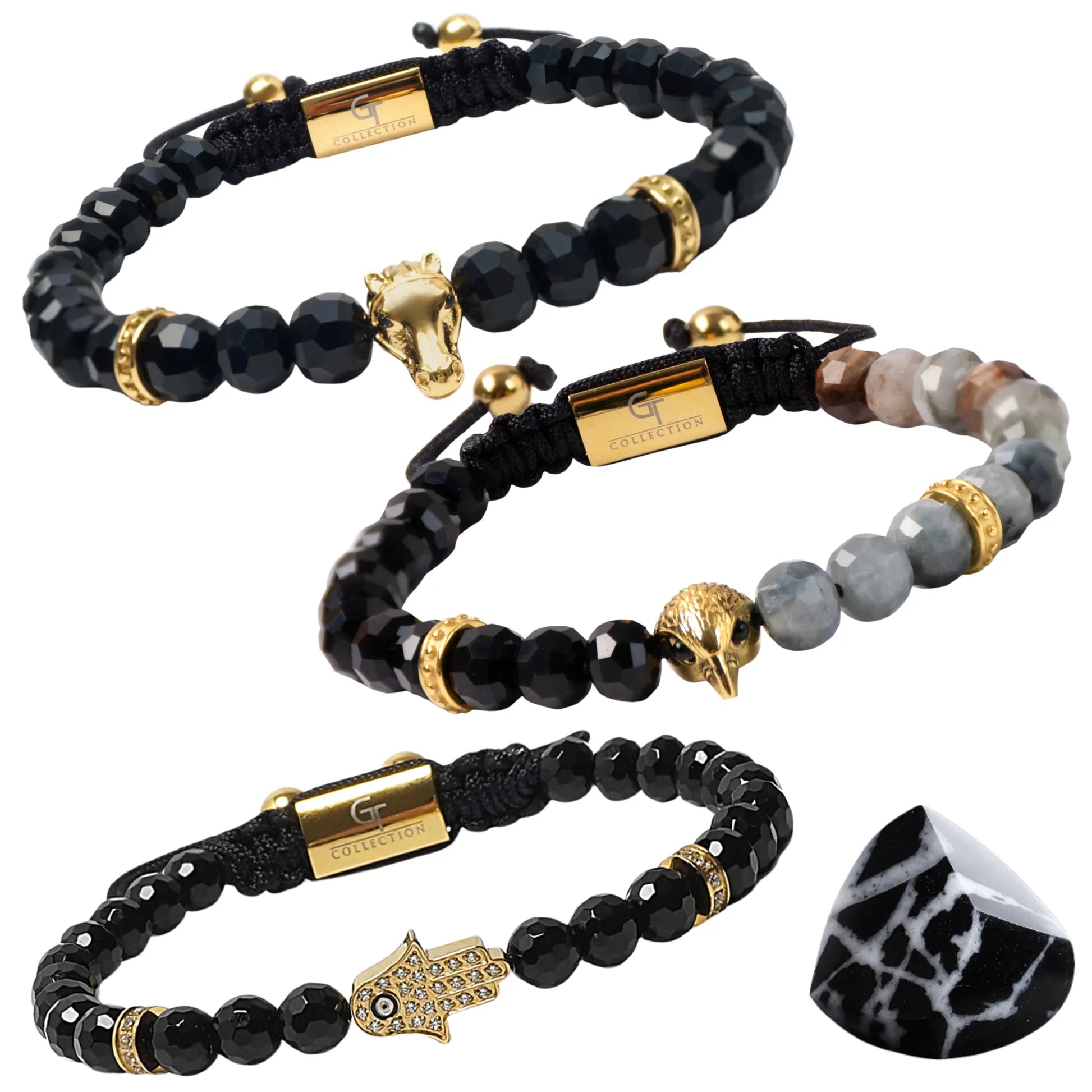 The Royal Heritage Set – Black Onyx | 3-Piece Men’s Symbolic Bracelet Set Lunnora Jewelry