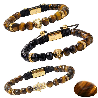 The Desert Legacy Set – Tiger Eye | 3 Piece Men’s Symbolic Bracelet Set Lunnora Jewelry