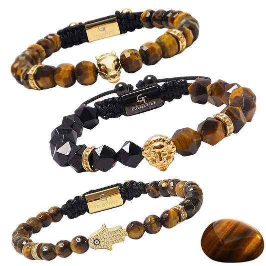 The Desert Legacy Set – Tiger Eye | 3 Piece Men’s Symbolic Bracelet Set