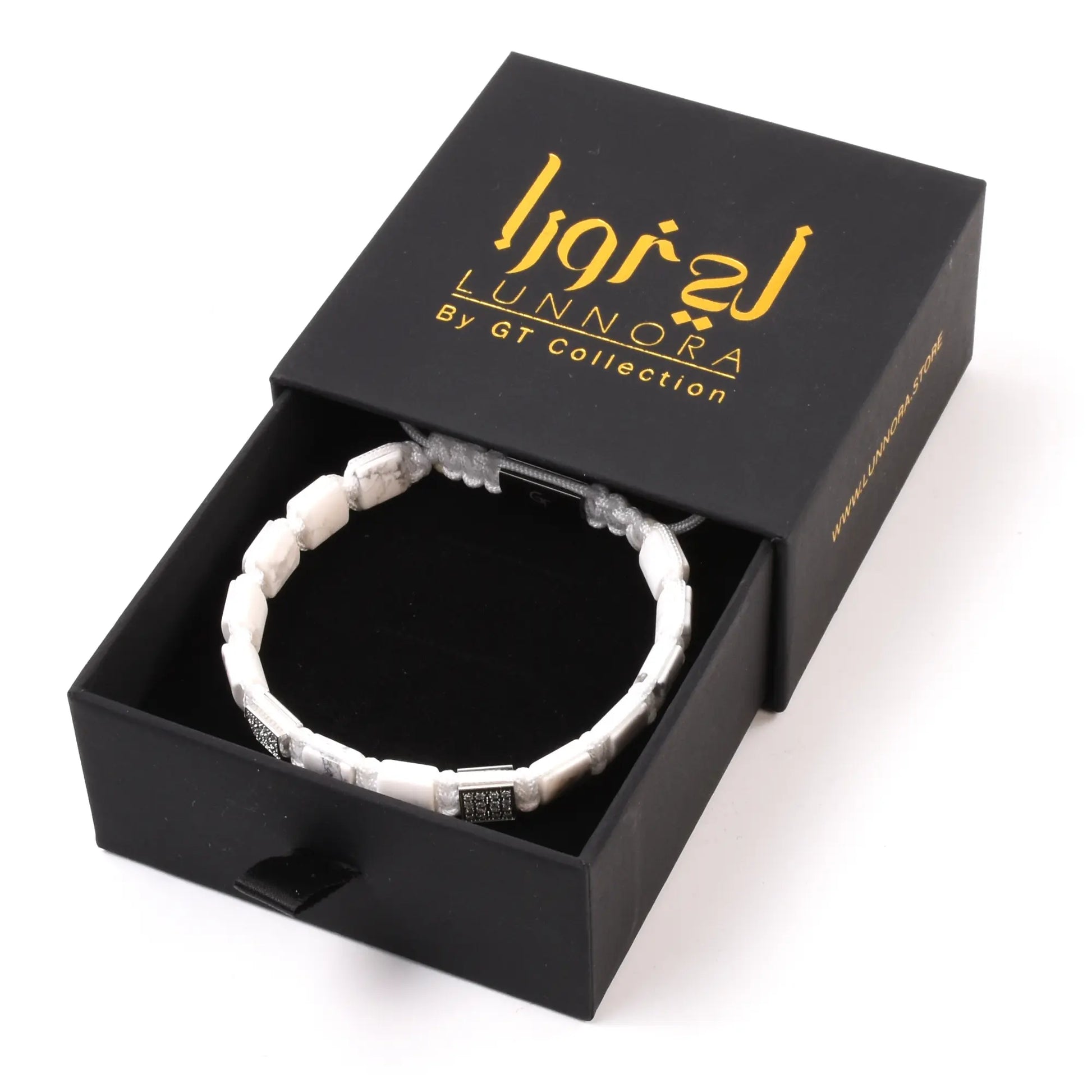 Men's HOWLITE Flat bead Bracelet Lunnora