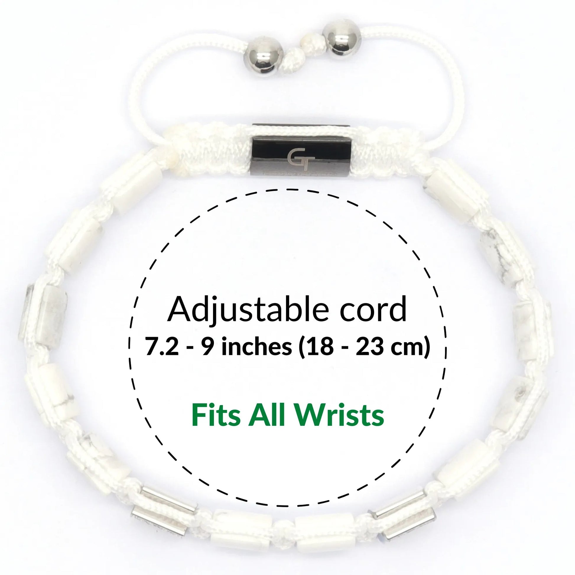 2 PIECE SET - HOWLITE Single Bead & Flatbead Bracelet GT collection